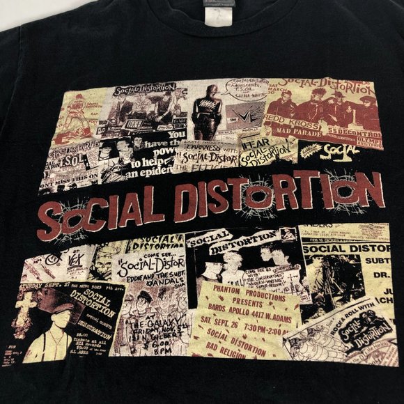 Social Distortion Shirt Men's Medium Black Graphic Print Short Sleeve Y2K Punk - Picture 2 of 12